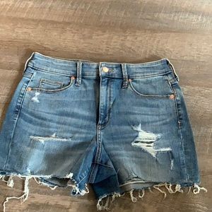 High rise midi shorts